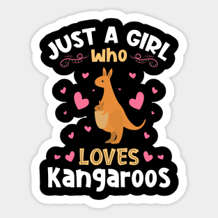 Just a Girl Who Loves Kangaroos Gift Sticker